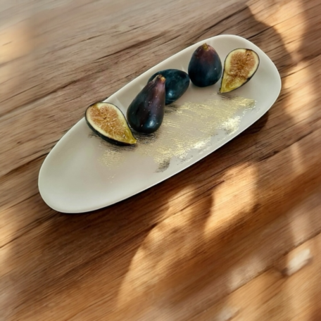 Langer Shoreline Tray en crème avec de fins accents dorés